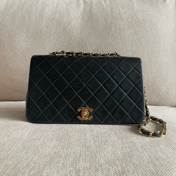 CHANEL Handbags - Vintage Chanel full flap with turn lock. 1989-1992.
